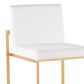 LumiSource Fuji 30" Bar Stool with White Upholstery in Gold (Set of 2), , large
