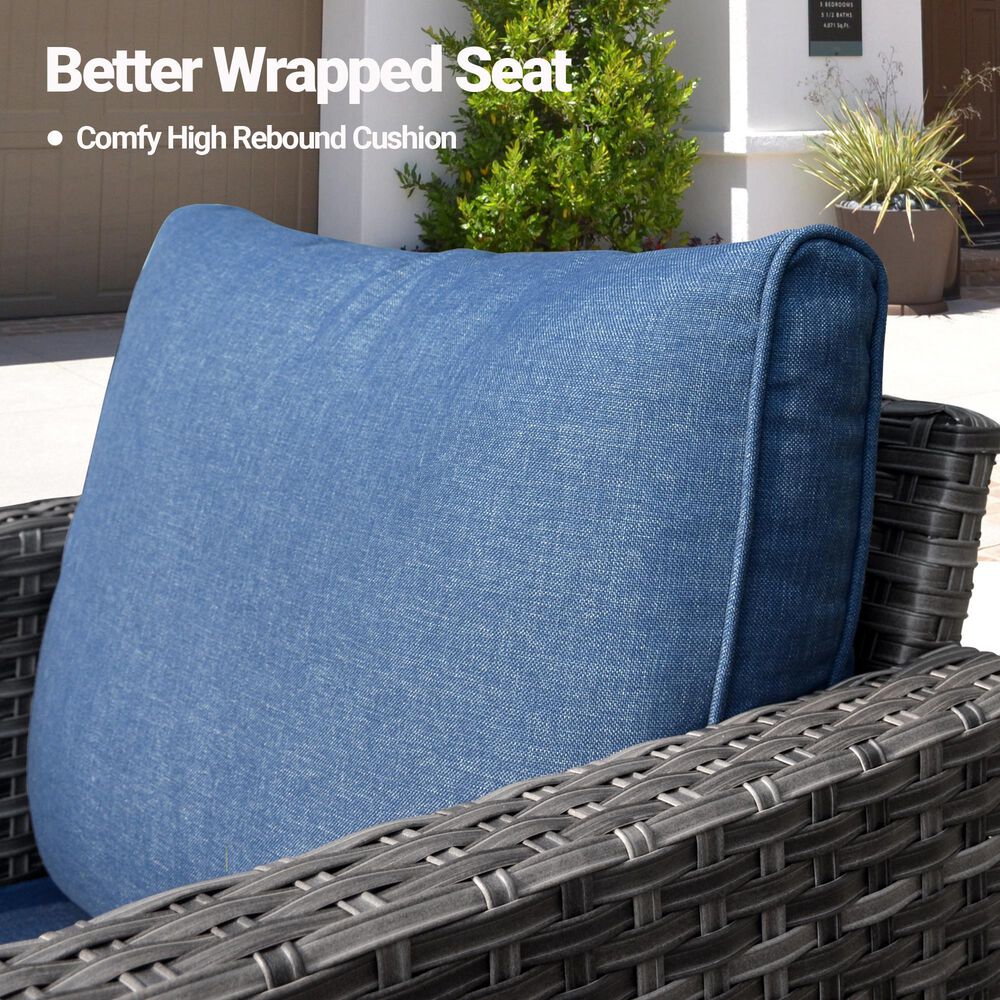 HOMLUX 28" Patio Single Chair in Denim Blue (Set of 2), , large