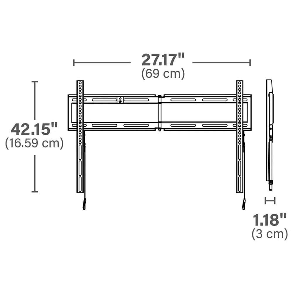 Secura Large Fixed Position Wall Mount for 32" - 90" TVs in Black, , large
