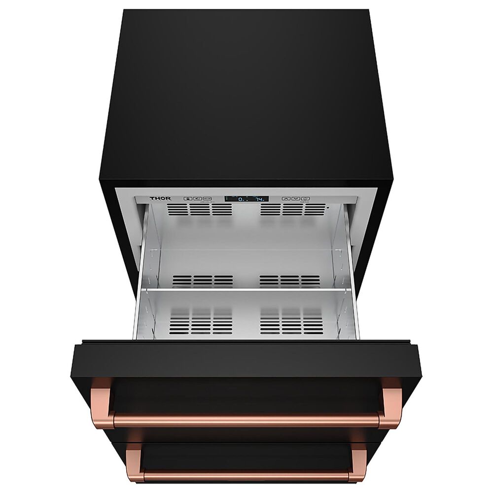 Thor Kitchen Gordon Ramsay 5.4 Cu. Ft. Undercounter Drawer Refrigerator with Rose Gold Handle Kit in Black, , large