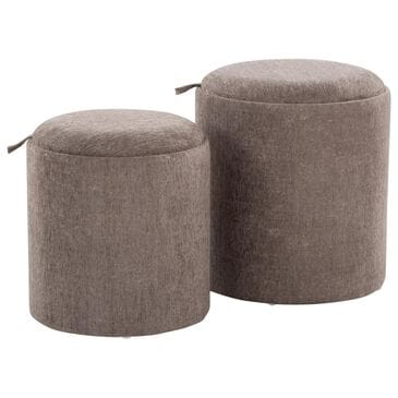 Lumisource Tray 2-Piece Nesting Ottoman Set in Brown, , large