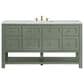 James Martin Vanities Breckenridge 60" Single Bathroom Vanity in Smokey Celadon with 3 cm Ethereal Noctis Quartz Top and Rectangular Sink, , large