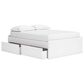Ashley Onita Full Platform Bed with No Headboard and 1 Side Storage in White, , large