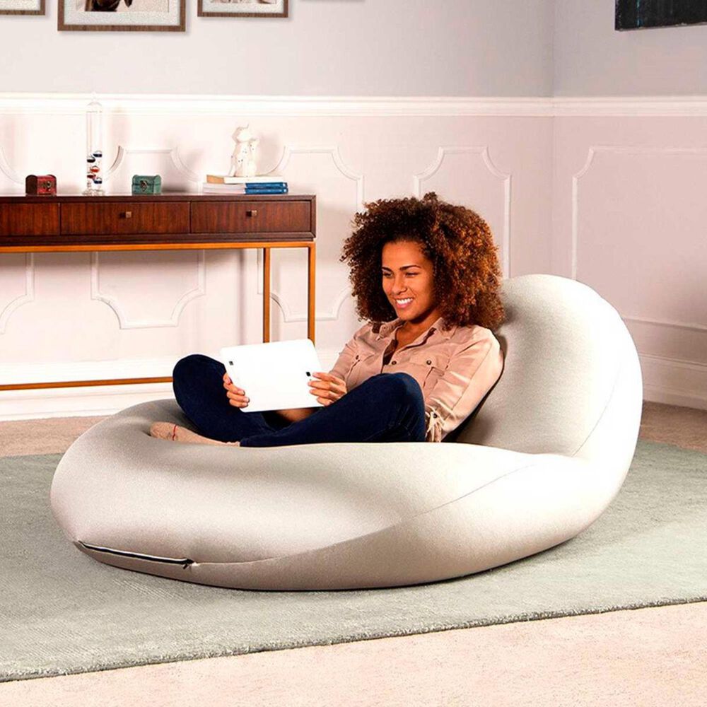 Jaxx Nimbus Large Spandex Bean Bag Chair in Silver NFM