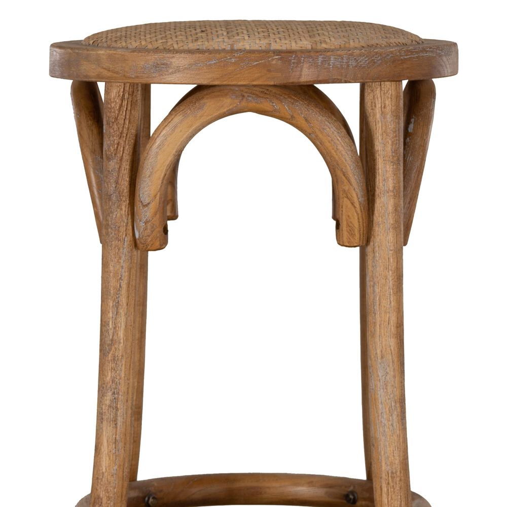 Linon Home Decor Rae Rattan Counter Stool in Weathered Grey, , large