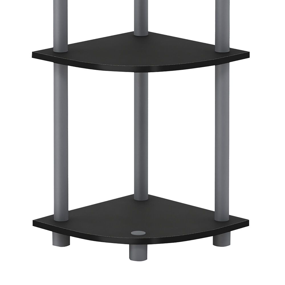 HOMLUX Turn-N-Tube 3-Tier Corner Bookshelf in Black and Grey, , large