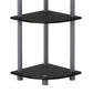 HOMLUX Turn-N-Tube 3-Tier Corner Bookshelf in Black and Grey, , large