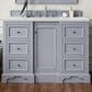 James Martin Vanities De Soto 48" Single Bathroom Vanity in Silver Gray with 3 cm Eternal Jasmine Pearl Quartz Top and Rectangular Sink, , large