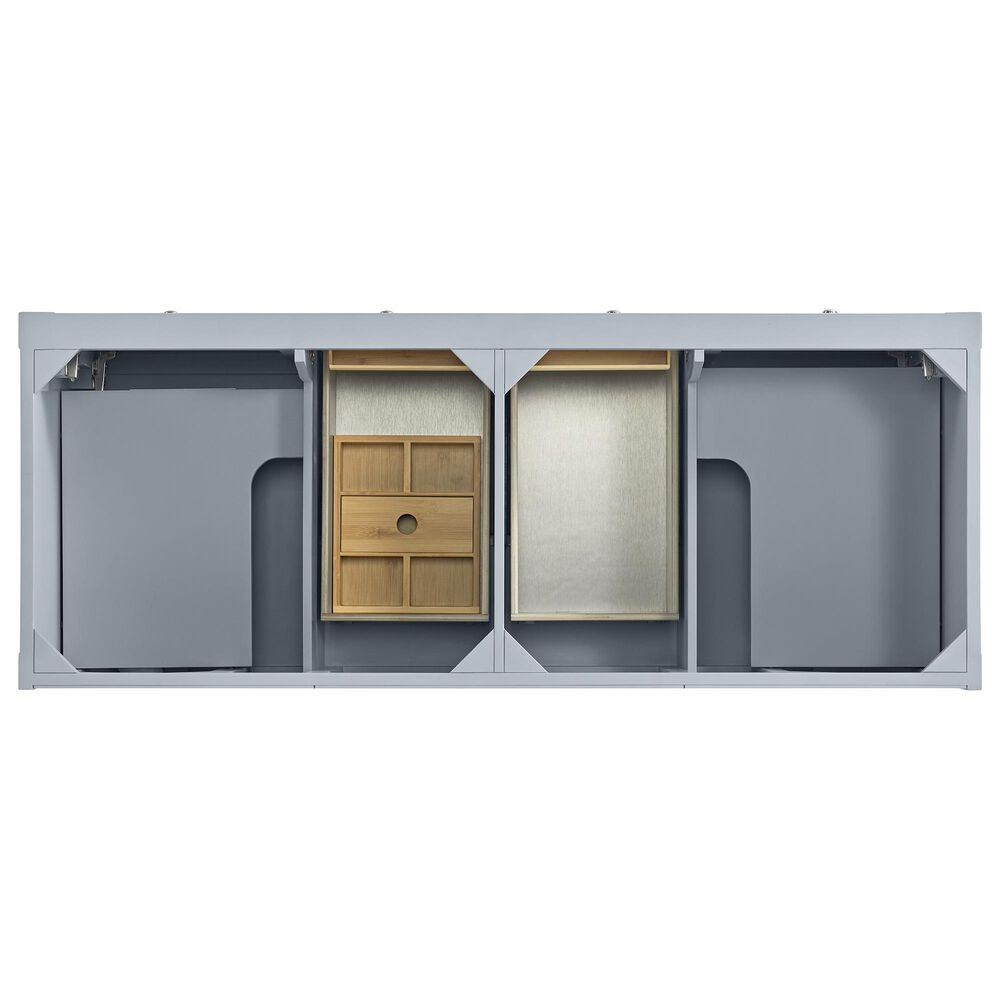 James Martin Vanities Breckenridge 60&quot; Double Bathroom Vanity in Serenity Blue with 3 cm Lime Delight Quartz Top and Rectangular Sinks, , large