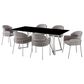 Blue River Cressida/Portia 7-Piece Dining Set in Black and Brushed Stainless Steel, , large