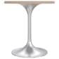 Leisuremod LeisureMod Verve Collection 27 Round Dining Table, Brushed Chrome Base with Light Natural Wood MDF Top, , large