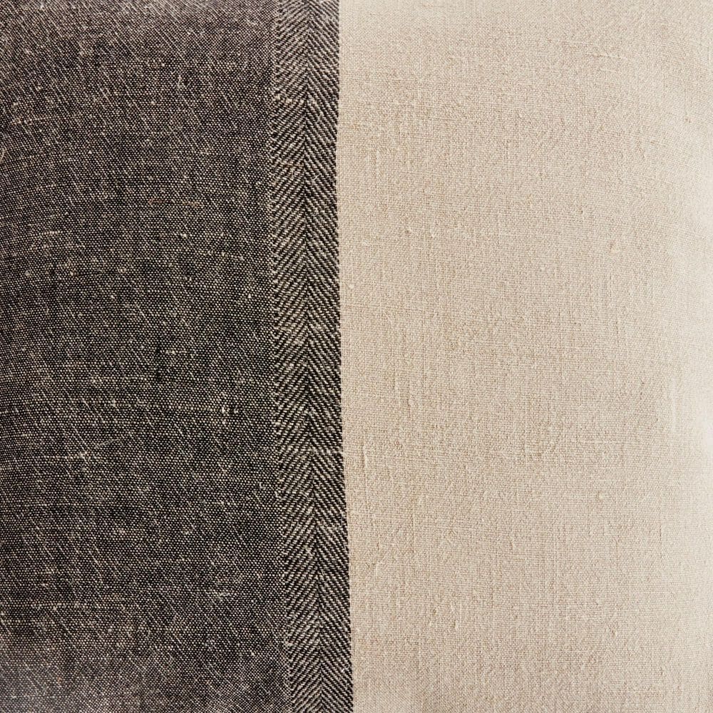 Napa Home and Garden Jules 24&quot; x 24&quot; Throw Pillow in Black and Flax, , large