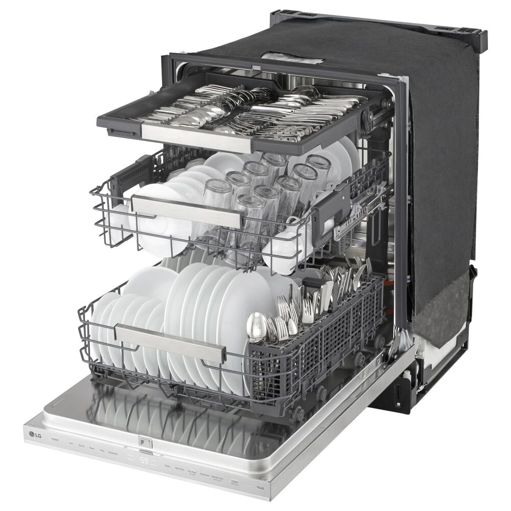 LG 24" Smart FlushFit Top Control Dishwasher with QuadWash Pro in Stainless Steel, , large