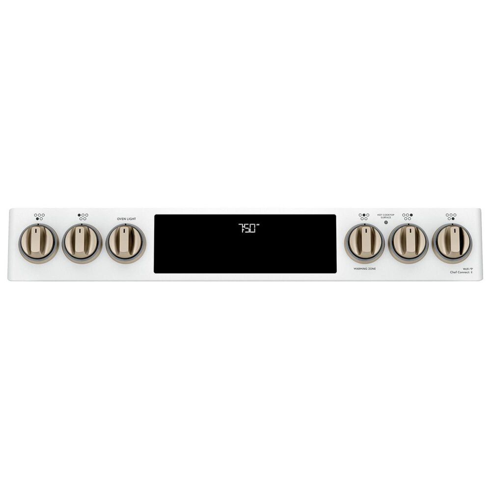 Cafe 30" Slide-In Double Oven Electric Range in Matte White, , large