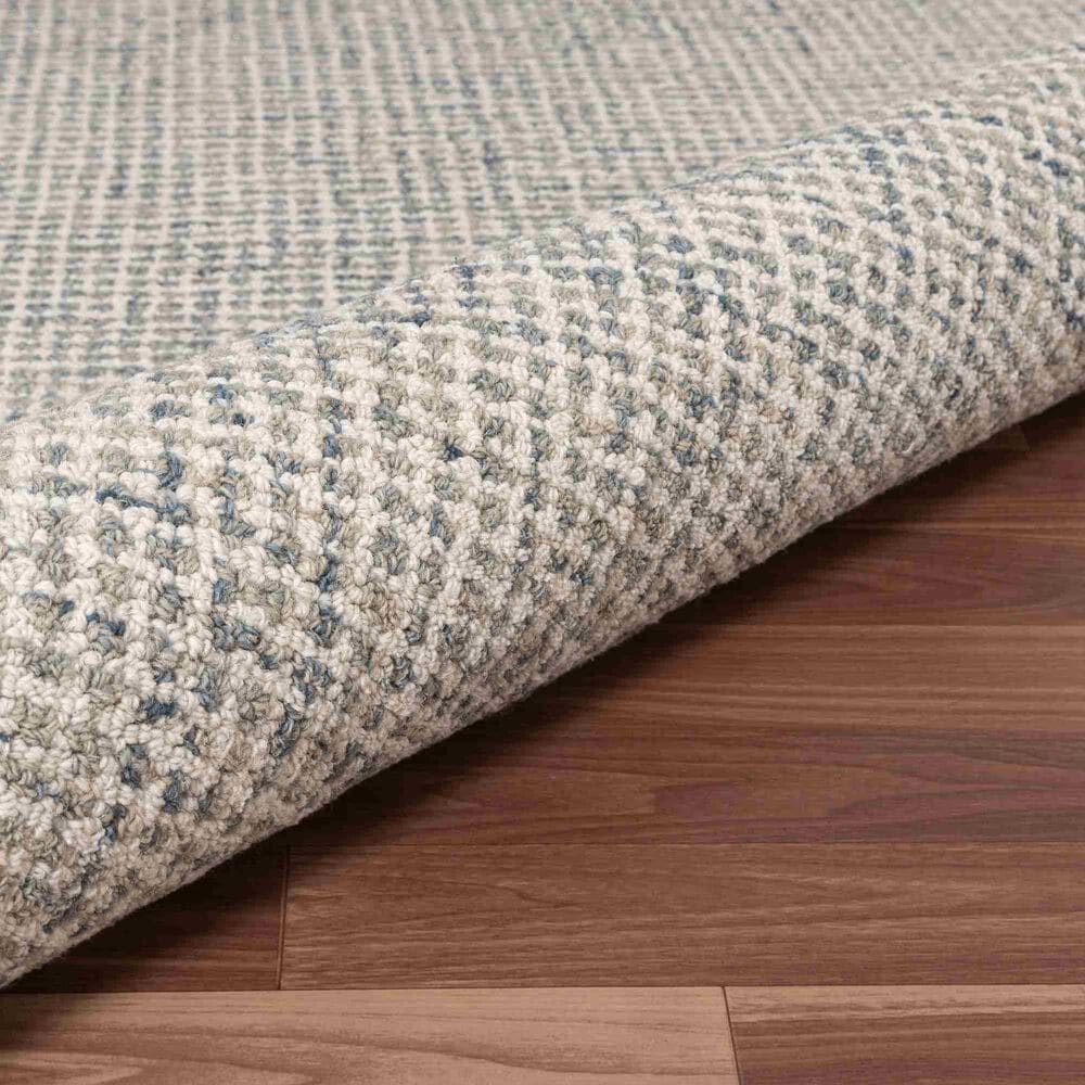 L&amp;R Resources Criss Cross Ivory and Stone Blue 6&#39; Round Area Rug, , large