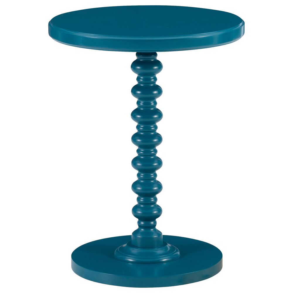 Linon Home Decor Aurora Round Side Table in Teal, , large