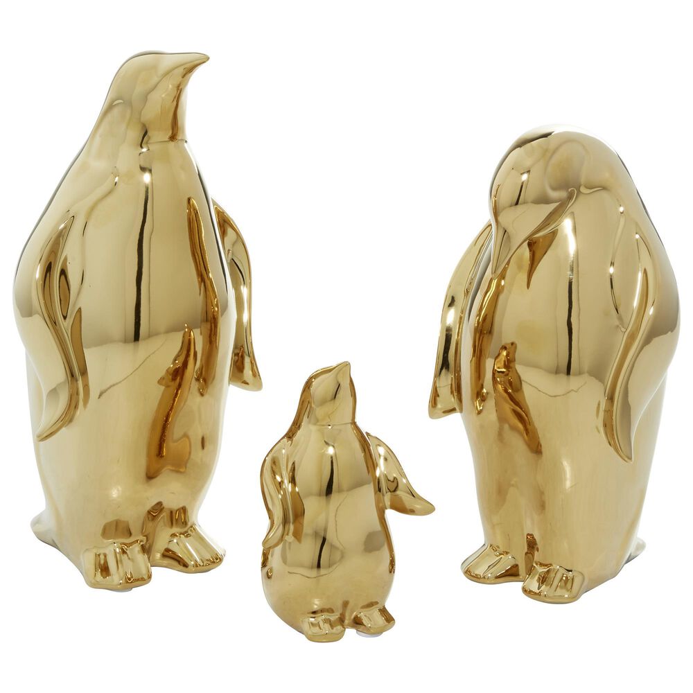 Maple and Jade Glam Porcelain Sculptures in Gold (Set of 3) , , large