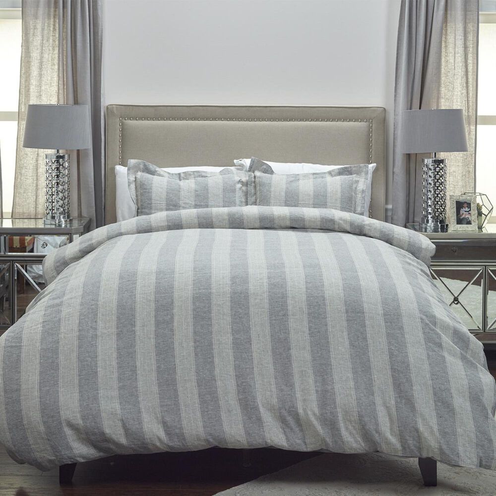 Rizzy Home Katherine Grace 90" x 92" Duvet in Gray, , large