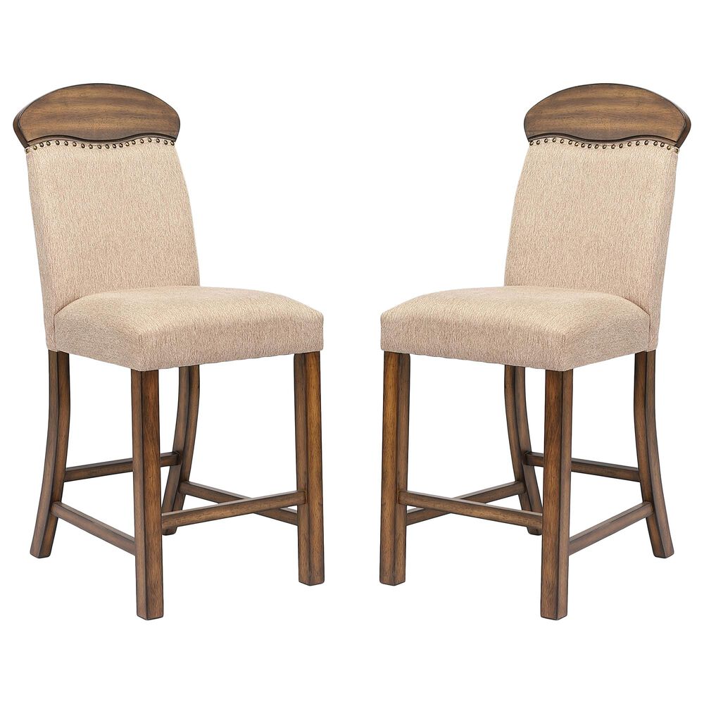 Gunnison Co. Maurice Counter Height Chair in Khaki/Oak (Set of 2), , large