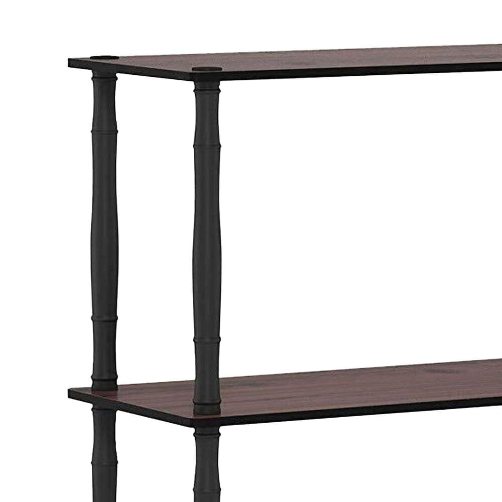 HOMLUX Turn-N-Tube 4-Tier Corner Open Storage Bookshelf in Dark Cherry and Black, , large