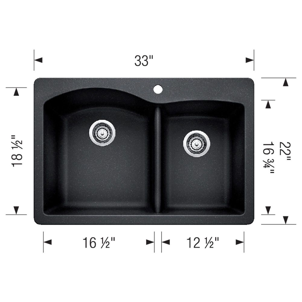 Blanco Diamond 1-3/4 Double Bowl Dual Mount Kitchen Sink in Soft White, , large