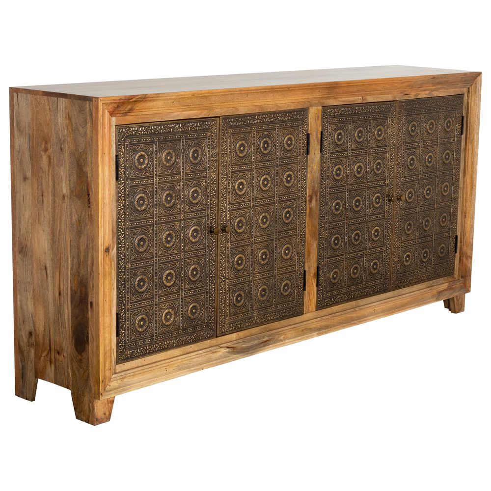Jaipur Home Mid-Century Modern 4 Door Sideboard in Wood Finish, , large