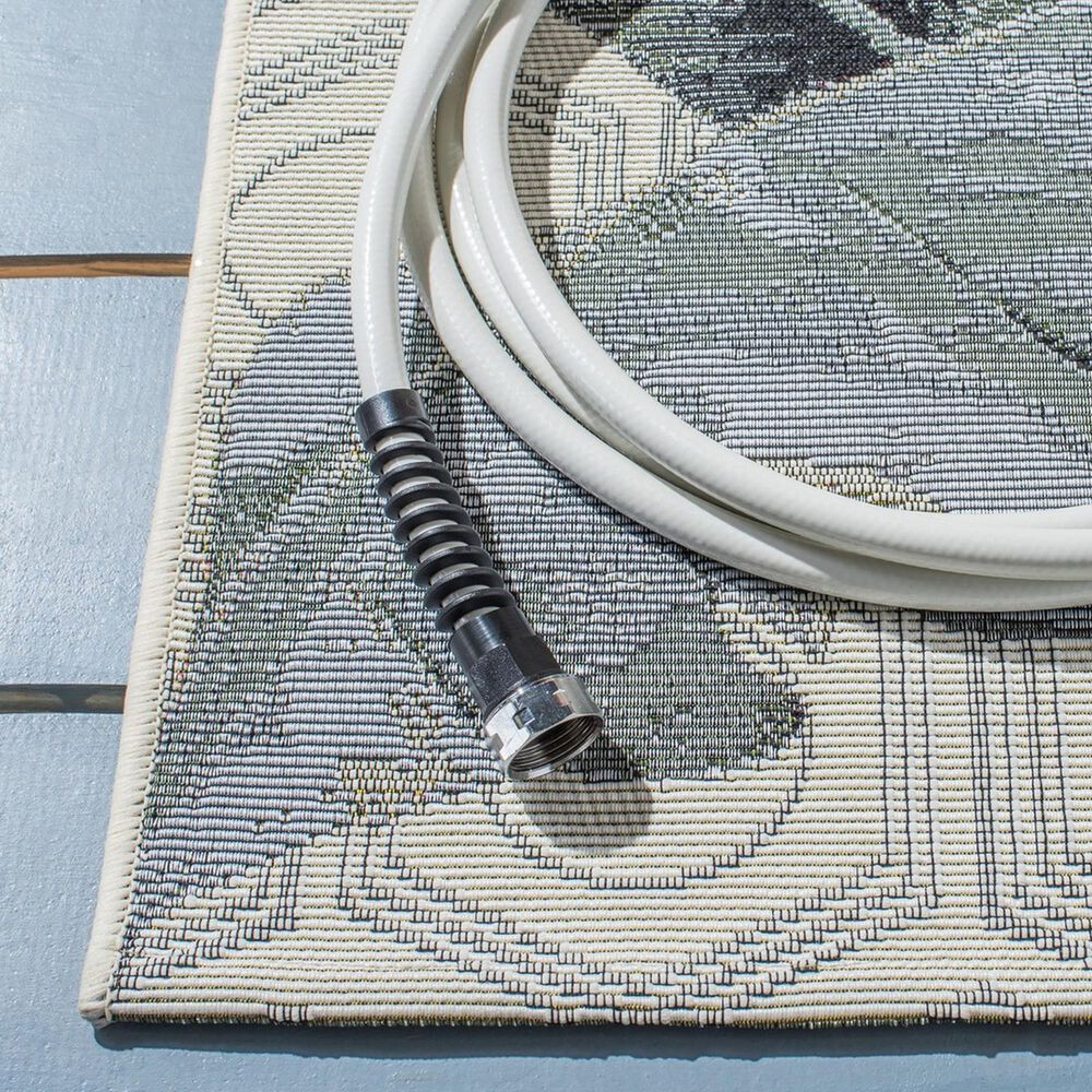 Safavieh Barbados Tropical Botanical 4&#39; x 6&#39; Grey and Gold Indoor/Outdoor Area Rug, , large