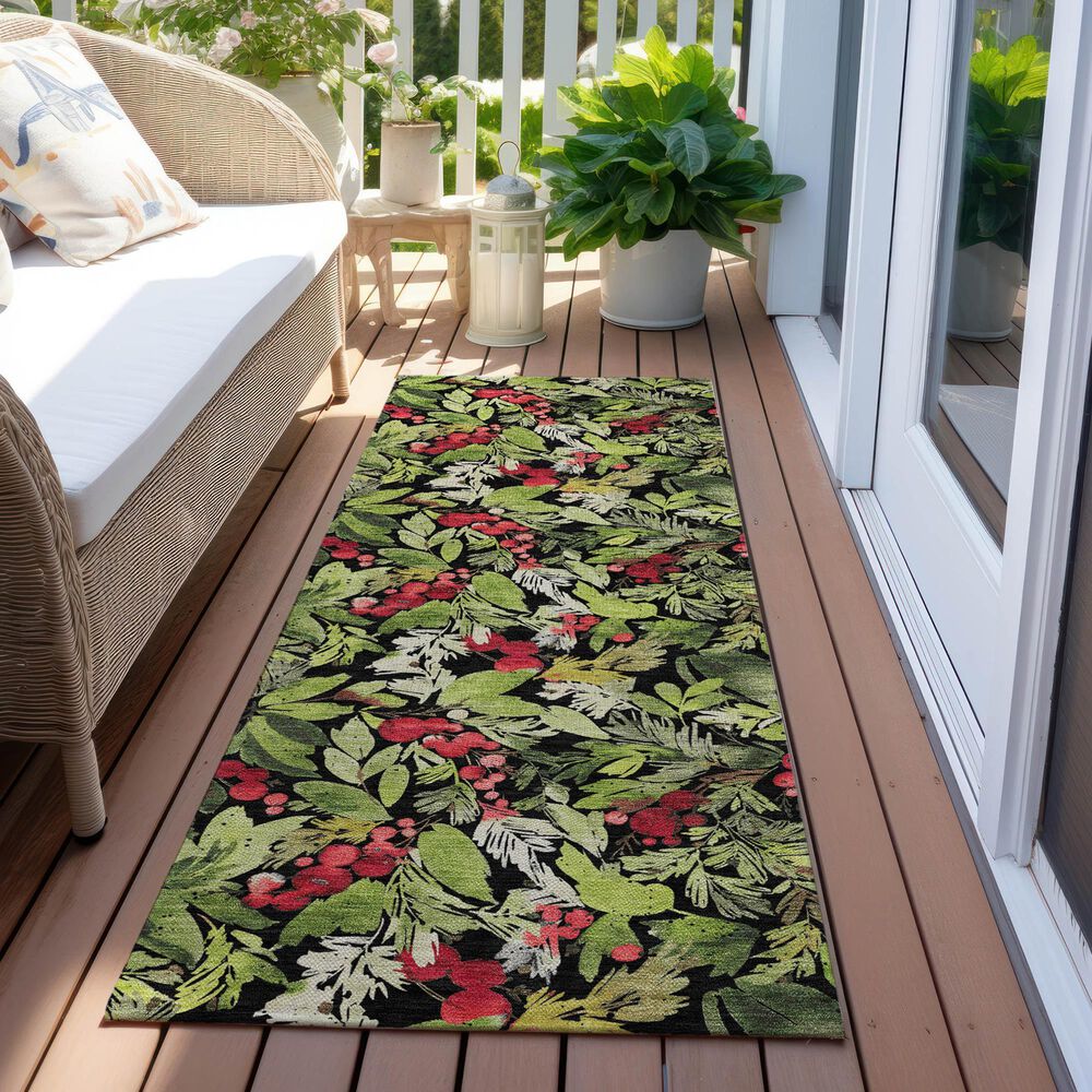 Dalyn Rug Company Wonderland WN24 2&#39;3&quot; x 7&#39;6&quot; Black Indoor/Outdoor Runner, , large