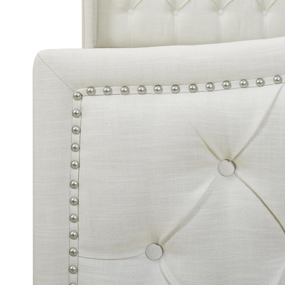 Jennifer Taylor Home Marcella Tufted Wingback King Bed in Antique White Nebraska Furniture Mart