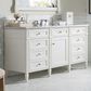 James Martin Vanities Brittany 60" Single Bathroom Vanity in Bright White with 3 cm Carrara White Marble Top and Rectangular Sink, , large