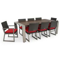 Set of eight chairs with table