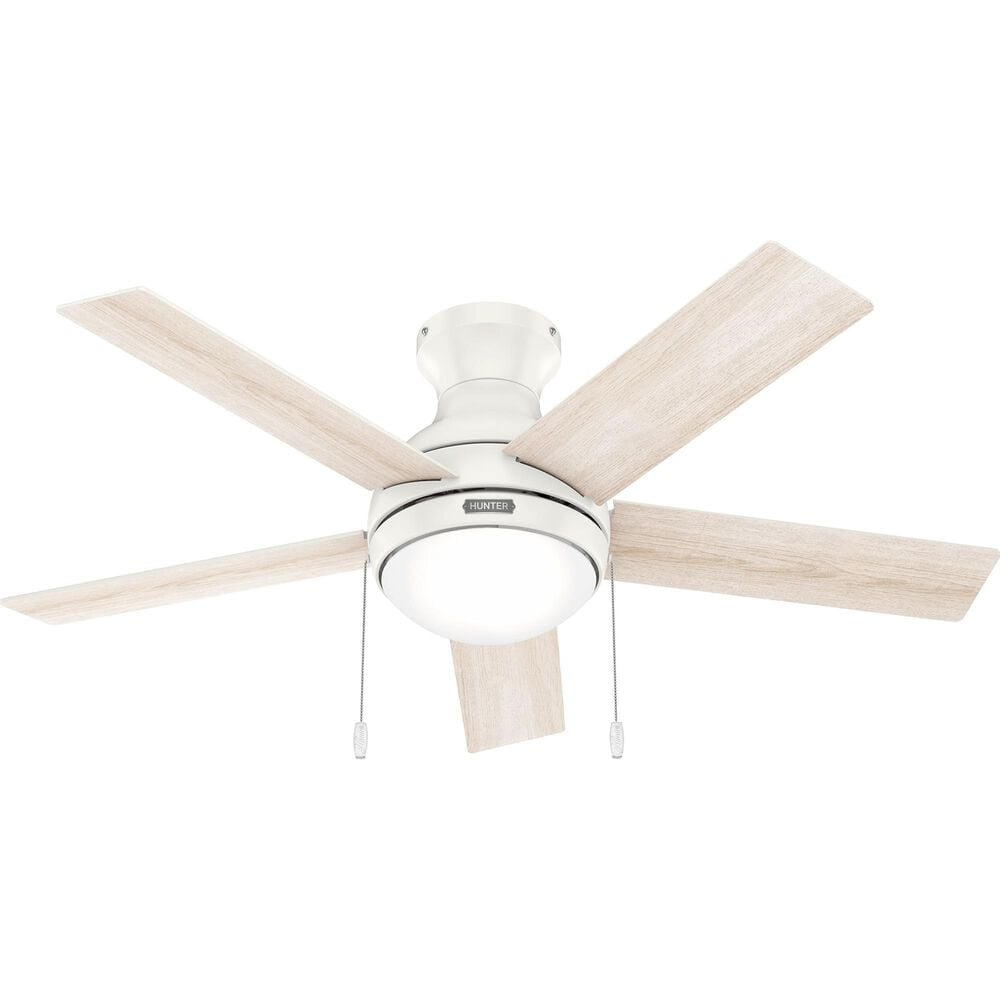 Hunter Aren Low Profile 44" Ceiling Fan with LED Lights in Fresh White, , large