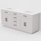 Lexora Home Abbey 72" Double Bathroom Vanity in White Oak with 2 cm White Cultured Marble Top and Rectangular Sinks, , large