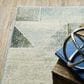 Oriental Weavers Branson Geometric Prisms 9"10" x 12"10" Blue and Green Area Rug, , large