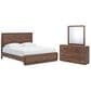 Ashley Fortlorn 3-Piece King Bedroom Set in Walnut Brown with LED Light, , large
