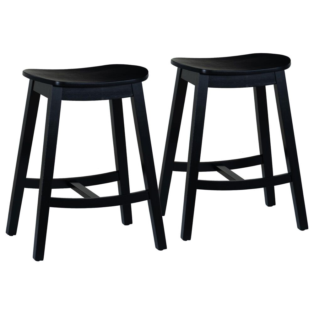Linon Home Decor Culver Counter Stool in Black (Set of 2), , large