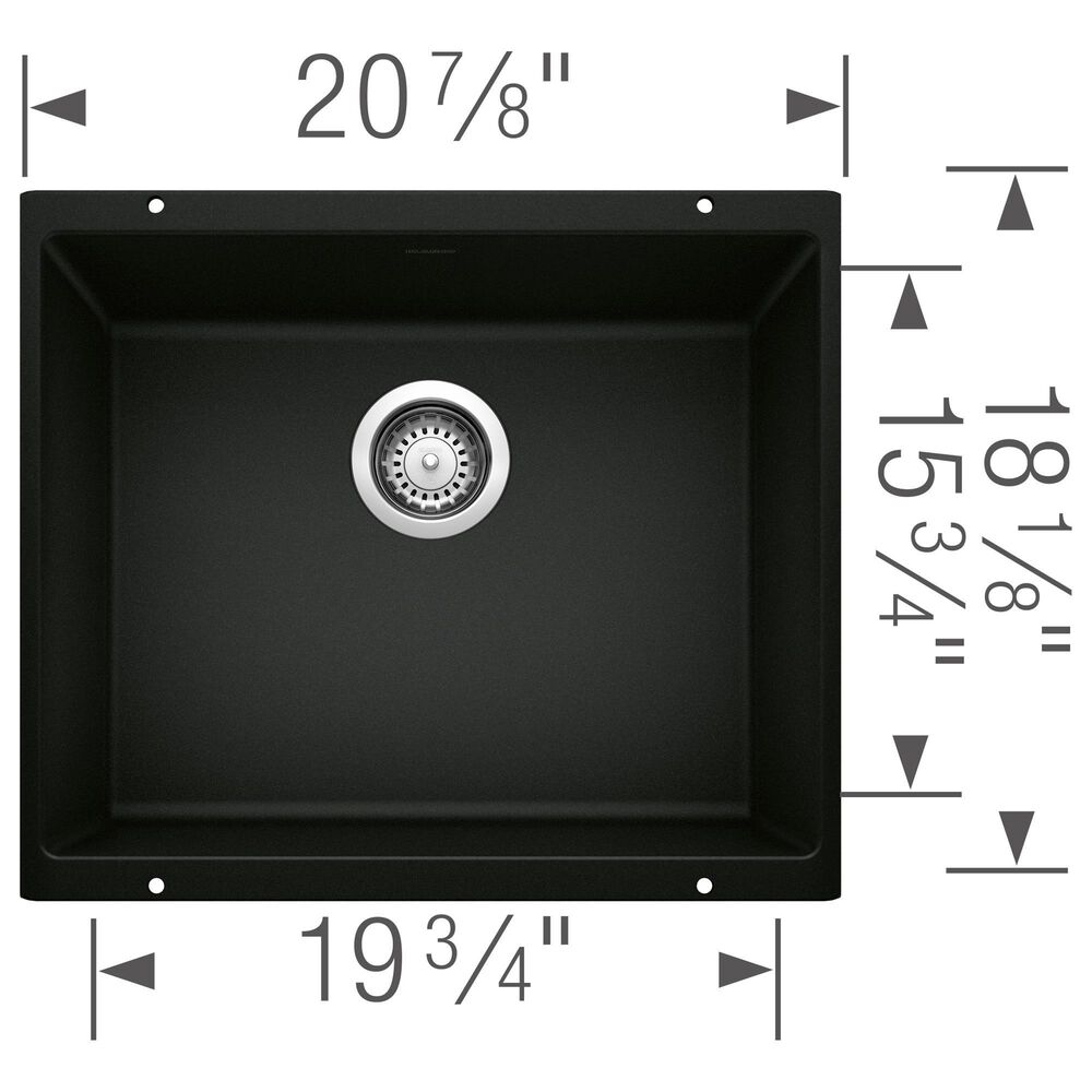 Blanco Precis 21&quot; Single Sink in Coal Black, , large