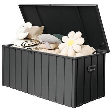 HOMLUX 190-Gallon Outdoor Storage Deck Box in Grey, , large