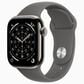 Apple Watch Series 11 (GPS + Cellular) 42mm Natural Titanium Case with Stone Gray Sport Band - M/L, , large