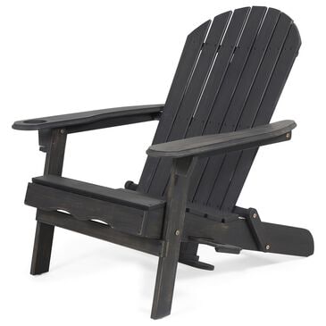 Hearth and Haven Bellwood Outdoor Folding Adirondack Chair in Dark Grey, , large