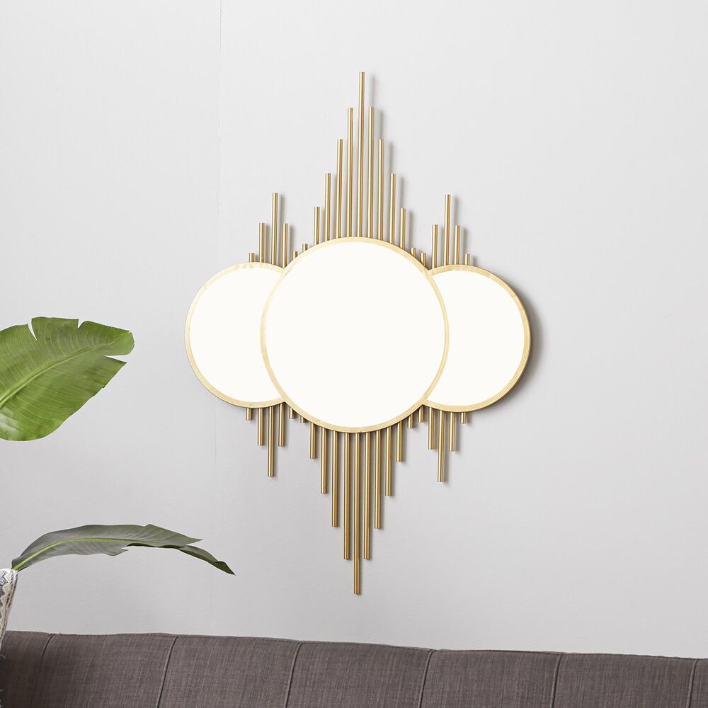 CosmoLiving by Cosmopolitan 27&quot; x 39&quot; Wall Mirror in Polished Gold, , large