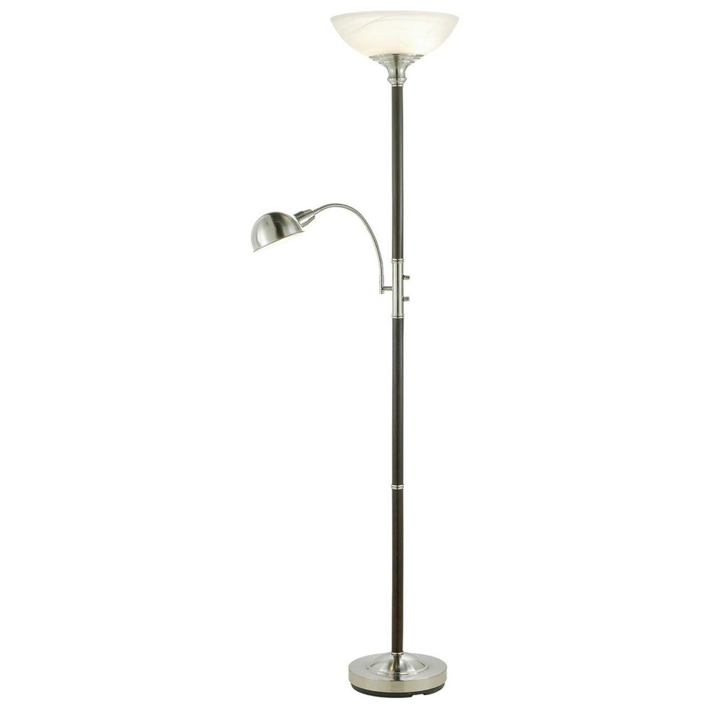 Adesso Lexington 300W Combo Torchiere in Walnut, , large