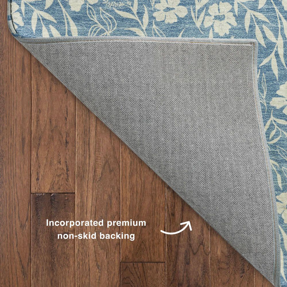 Dalyn Rug Company Soft Essentials Floral Denim 1'8" x 2'6" Indoor/Outdoor Area Rug, , large