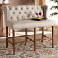 Baxton Studio Alira Bar Stool Bench with Beige Cushion in Walnut, , large