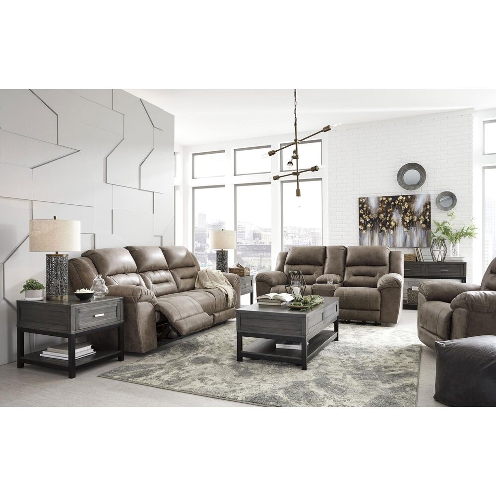 Ashley Stoneland Manual Reclining Sofa in Fossil, , large