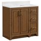 37B Lucerne 36" Single Bathroom Vanity Cabinet in Dark Maplewood with Marble Top and Backsplash, , large