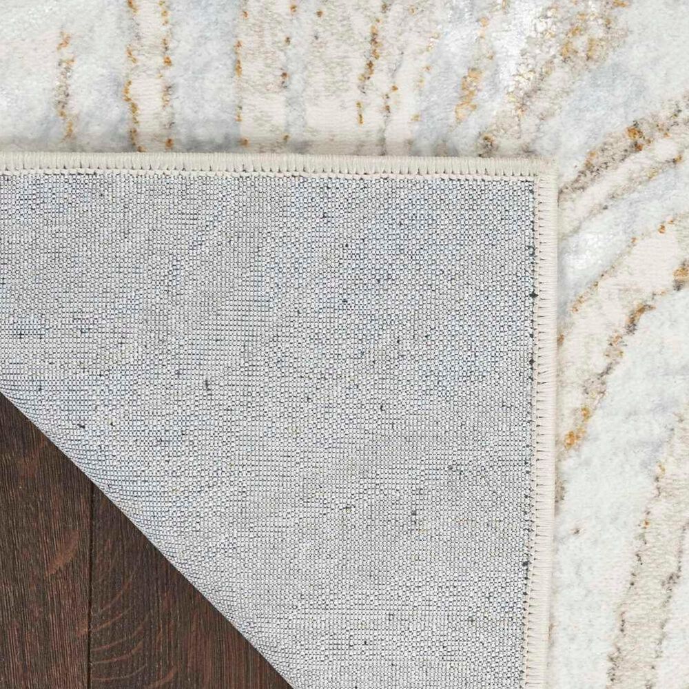 Nourison Glitz GLZ22 Grey and Gold 9&#39; x 12&#39; Area Rug, , large