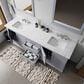 Lexora Home Dukes 80" Double Bathroom Vanity in Dark grey with 2 cm White Carrara Marble Top and Rectangular Sinks, , large