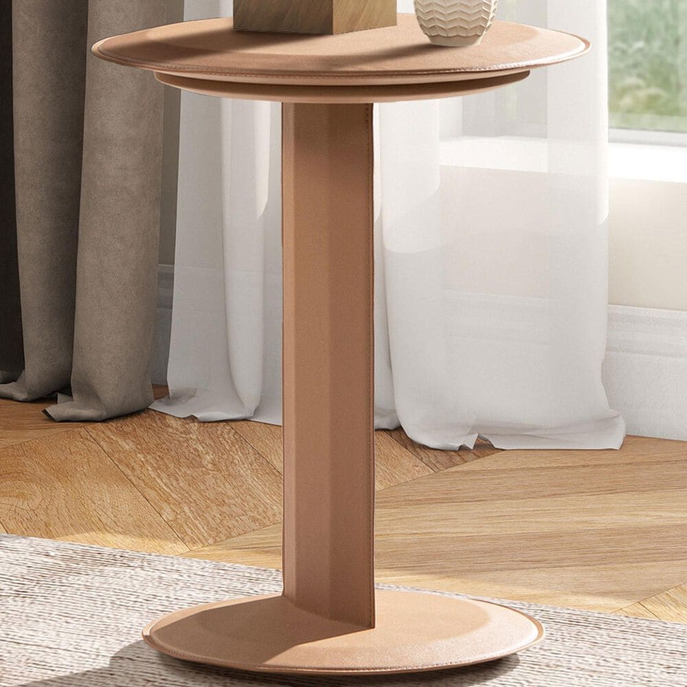 Jennifer Taylor Home Mode Side Table in Saddle Brown, , large