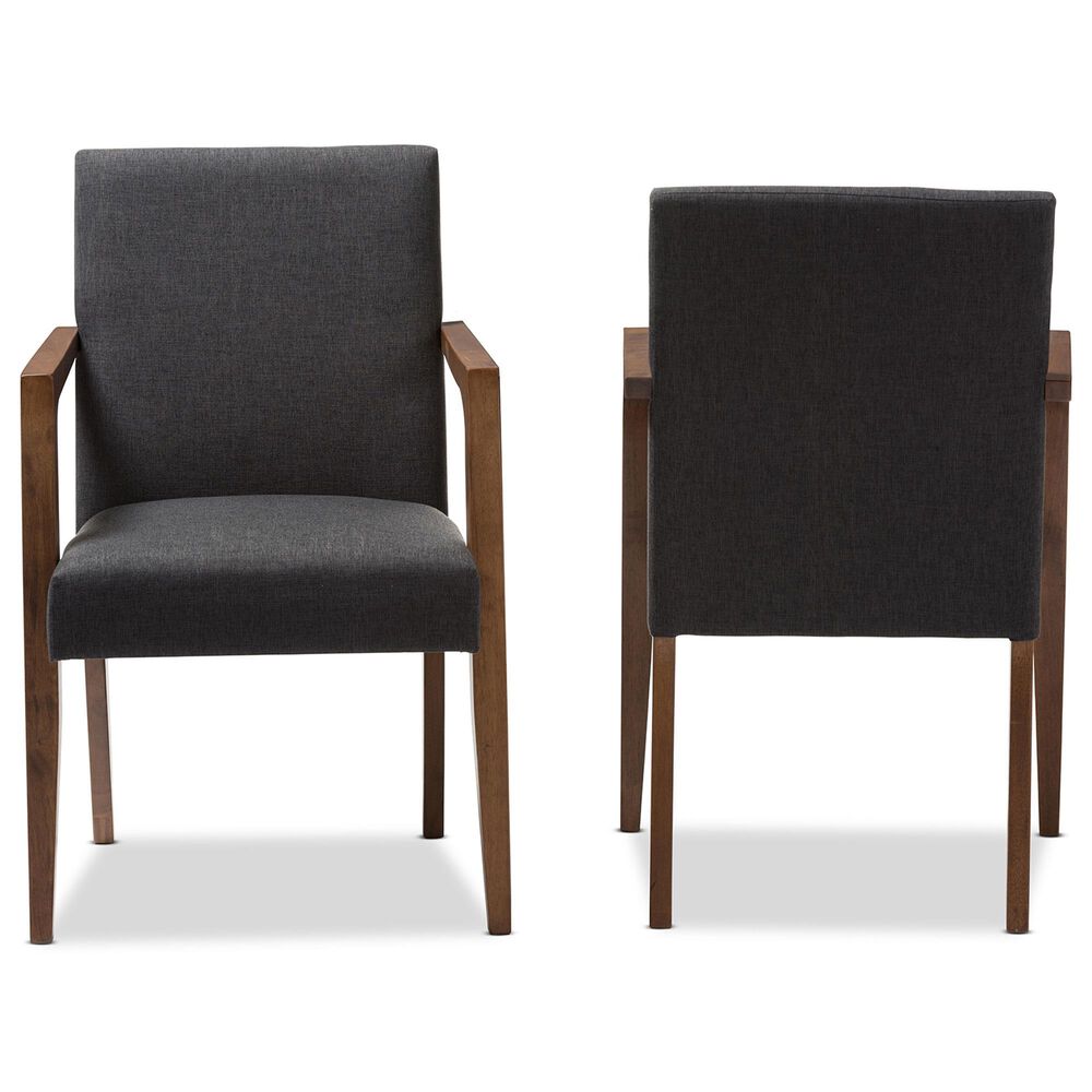 Baxton Studio Andrea Lounge Chair in Dark Grey (Set of 2), , large